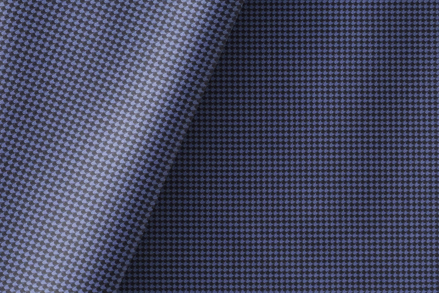 Super 90’s Extrafine Merino Wool Blended Suiting Fabric, Blue and Charcoal Houndstooth Micro-Check, Crafted by Adlantino England
