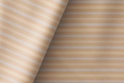 Beige Stripe Tessitura Monti 100% Giza Cotton Lining Fabric