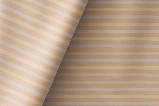 Beige Stripe Tessitura Monti 100% Giza Cotton Lining Fabric
