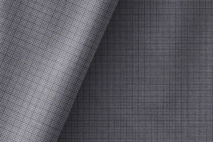 Celebs Poly-Wool Blend: 55% Extrafine Polyester, 45% Merino Wool in Graphite Grey Micro Checks Weave for Modern Menswear