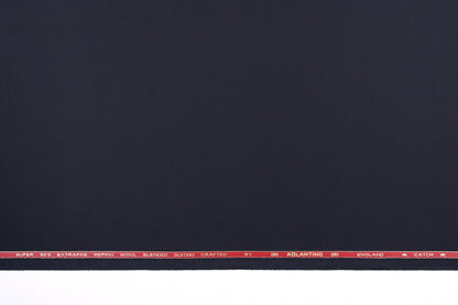 Adlantino Super 90’s Extrafine Merino Poly Wool Midnight Navy Plain Micro Suiting Fabric for Jodhpuris, Jackets, Suits & Trousers