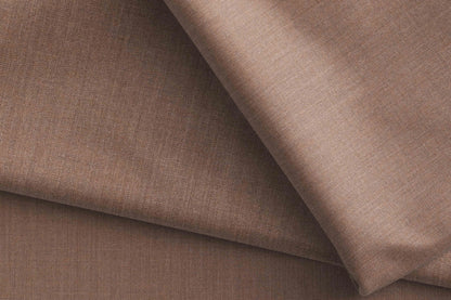 Modern Taupe Brown Extrafine Merino Poly-Wool Suiting Fabric