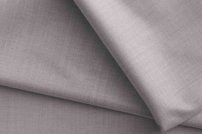 Light Grey Super 90’s Extrafine Merino Poly Wool Suiting Fabric for Modern Menswear