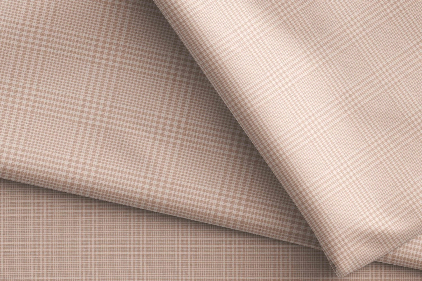 Poly Wool Glen Plaid Fabric – 55% Extrafine Polyester & 45% Merino Wool, Beige, Exclusive