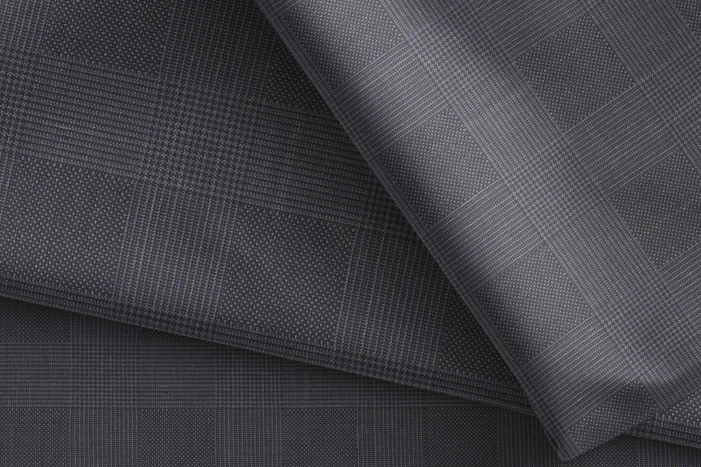 Graphite Check Poly Wool Super 90’s Extrafine Merino Wool Blended Suiting
