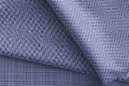 "Super 90’s Extrafine Merino Wool Blended Blue Check Suiting by Adlantino"