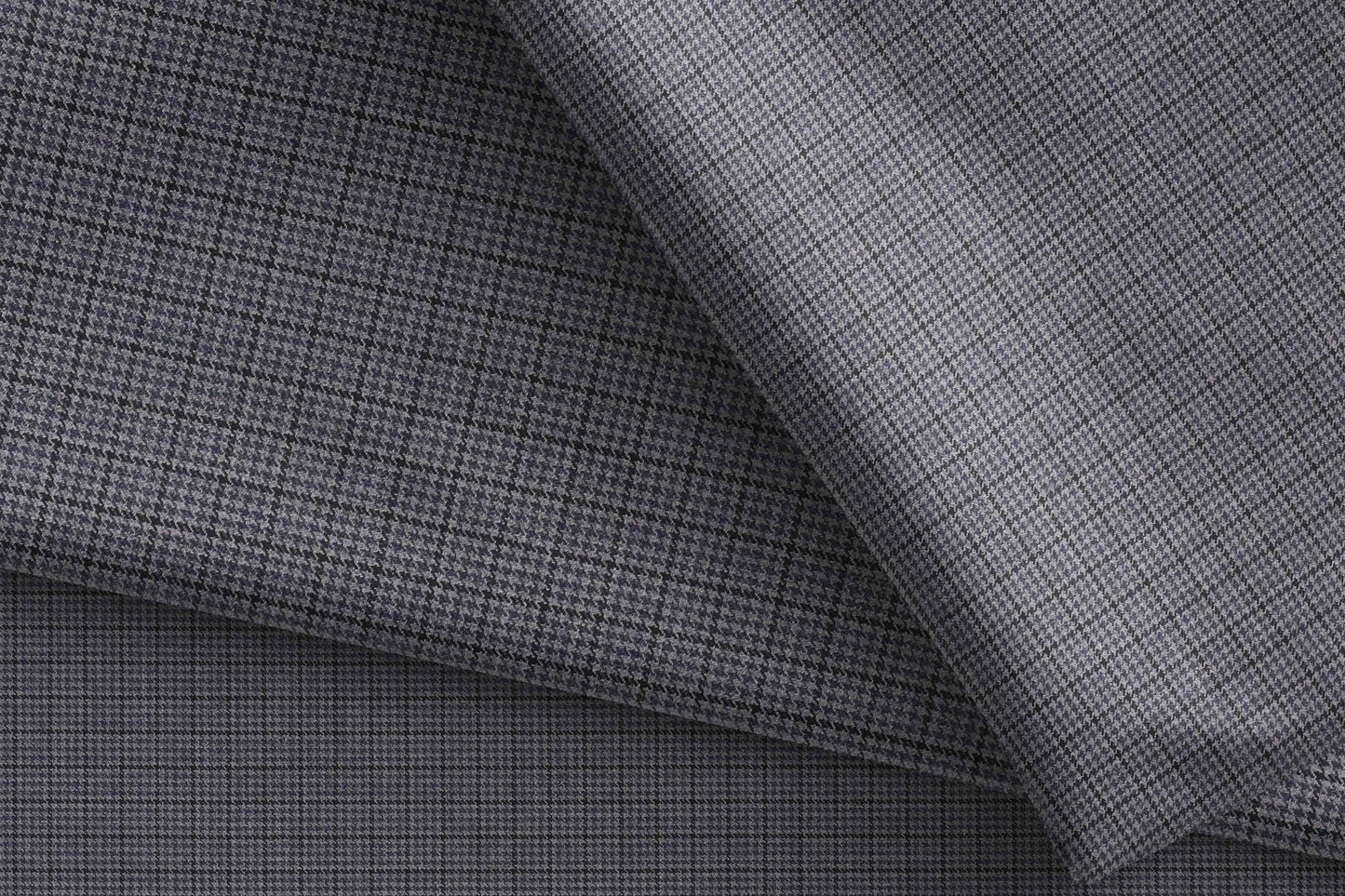 Celebs Poly-Wool Blend: 55% Extrafine Polyester, 45% Merino Wool in Graphite Grey Micro Checks Weave for Modern Menswear