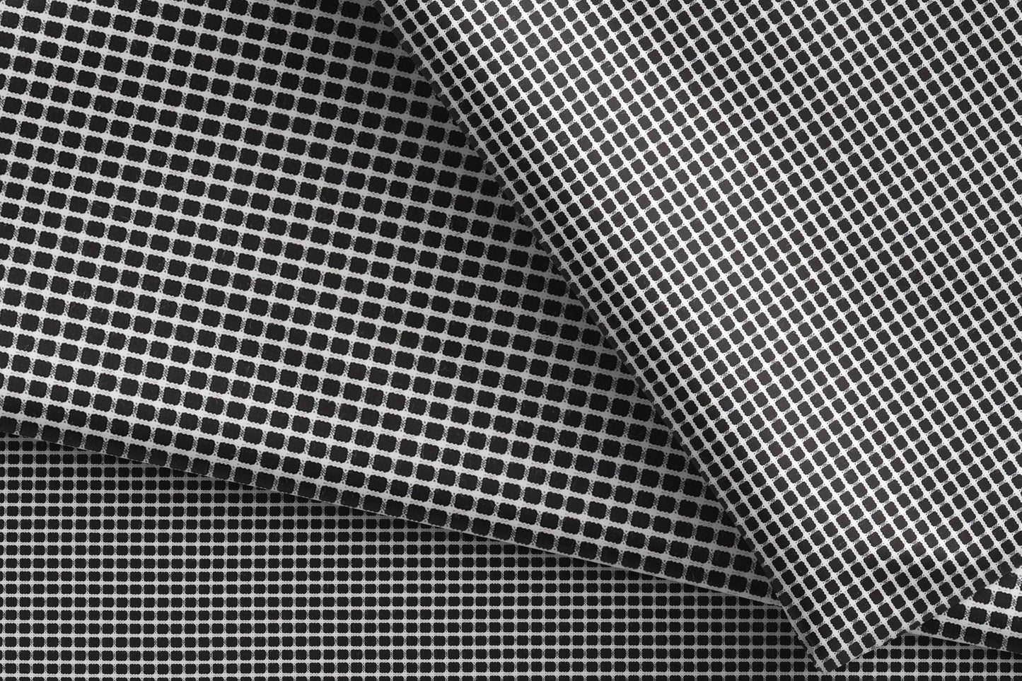 Black & White Micro-Check Giza Cotton Shirting Fabric