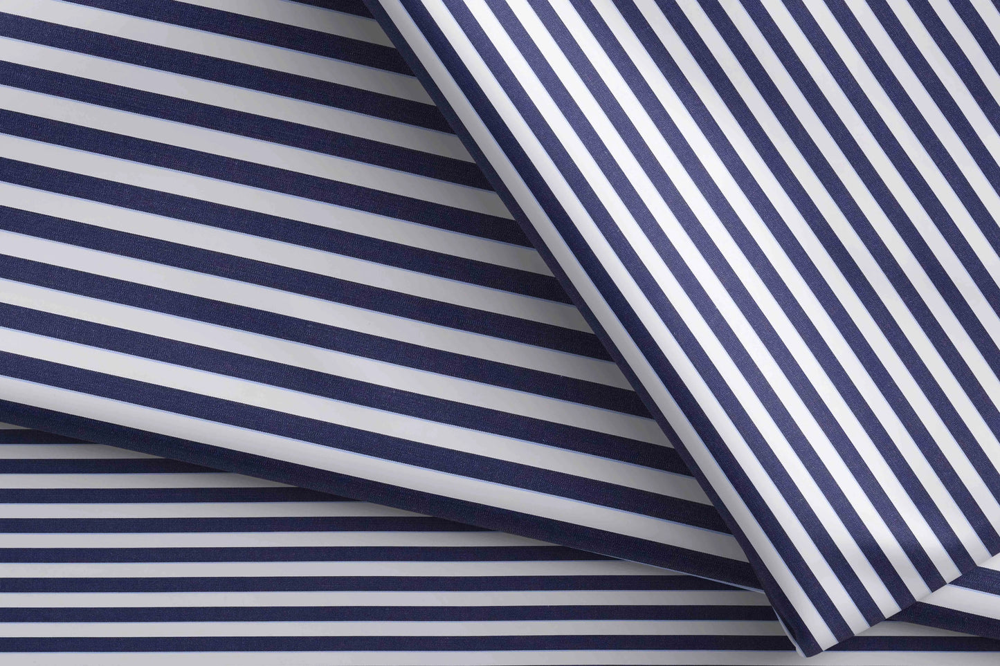 Super Ply 120’s Tessitura Monti India 100% Superfine Giza Cotton – Navy White Horizontal Stripe