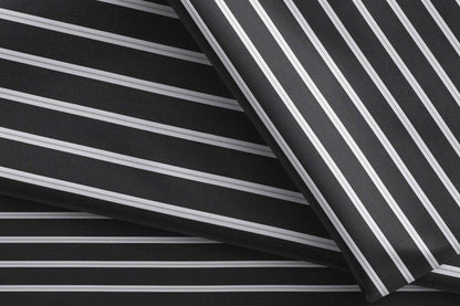 Super Ply 120’s Tessitura Monti India 100% Superfine Giza Cotton – Black White Bold Stripe