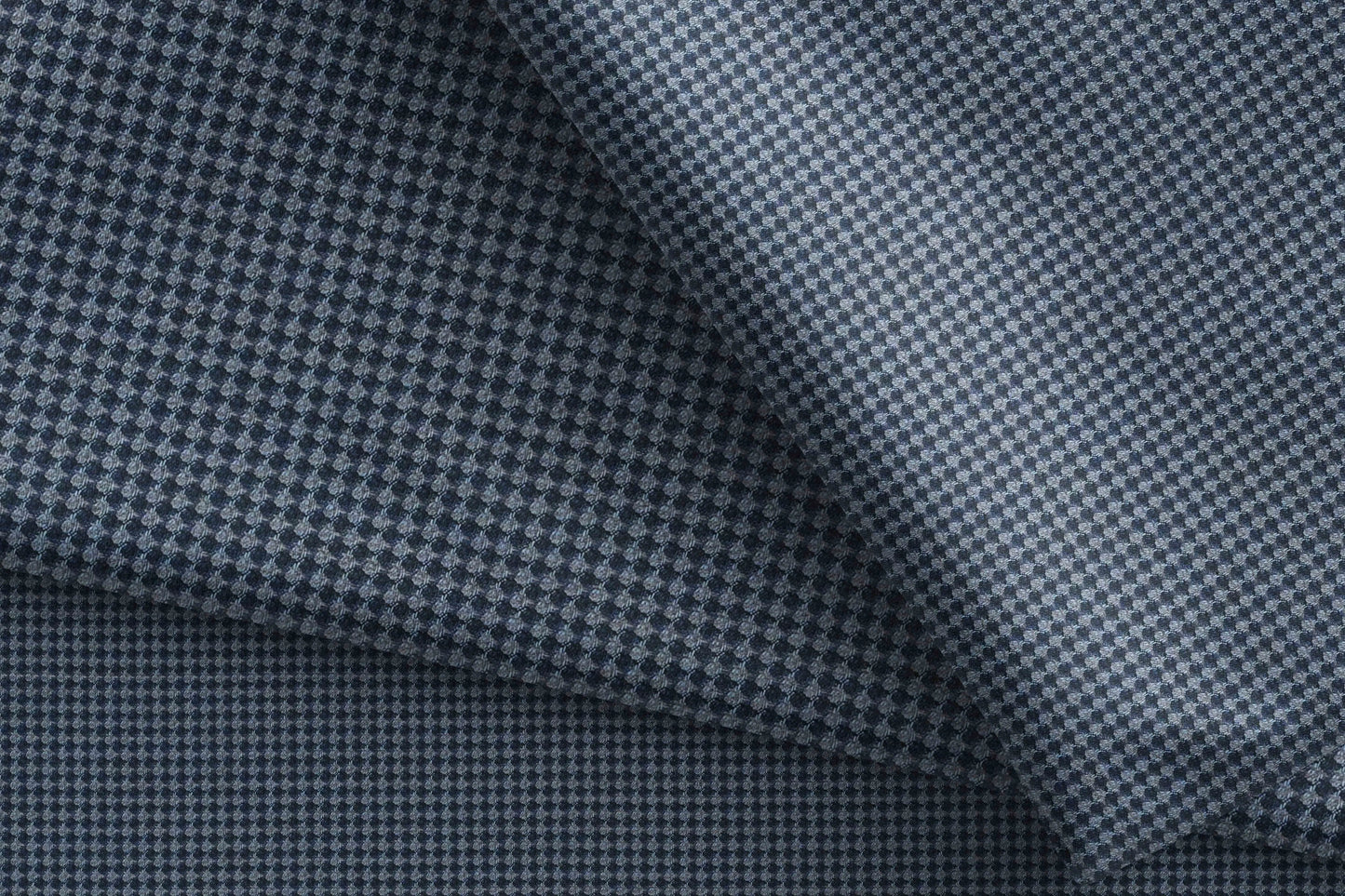 Super 90’s Extrafine Merino Wool Poly-Wool Micro Checks Suiting – Blue Adlantino England Collection