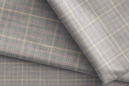 Soft Grey Melange Check Giza Rich Cotton Shirting Fabric by Raymond Melange Retro Adlin Collection