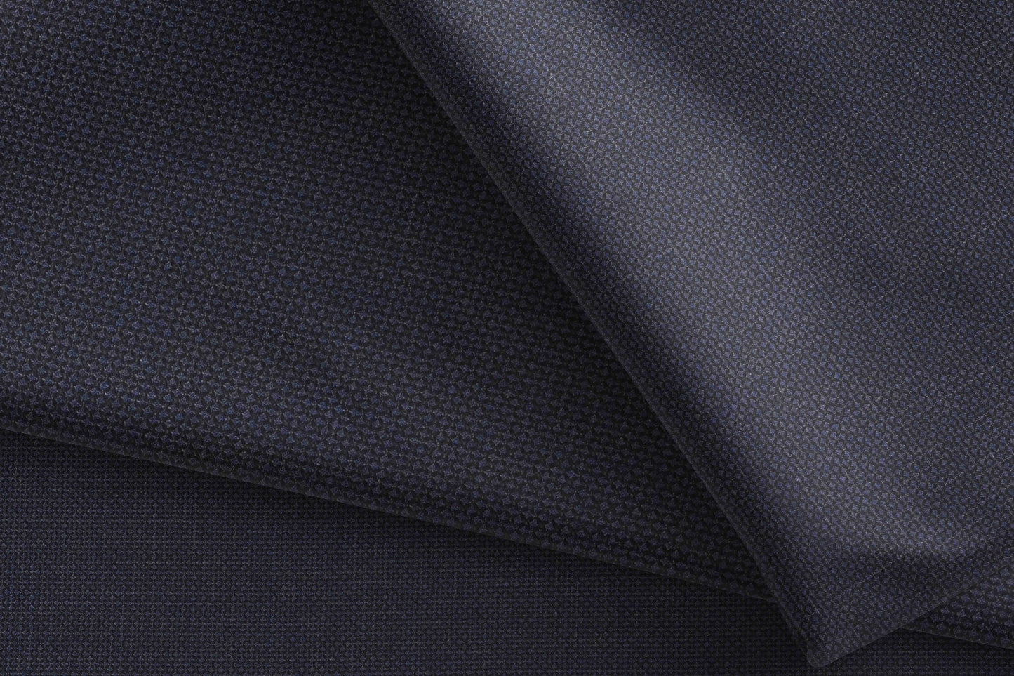 Super 90’s Extrafine Merino Wool Blended Suiting Fabric, Deep Navy Basket Weave, Crafted by Adlantino England