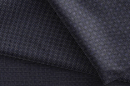 Super 90’s Extrafine Merino Wool Blended Suiting Fabric, Deep Navy Basket Weave, Crafted by Adlantino England