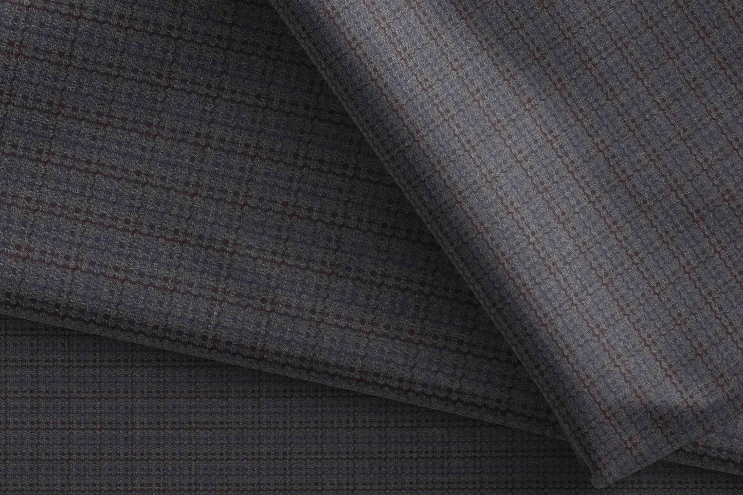 Super 90’s Extrafine Merino Wool Blended Suiting Fabric, Slate Grey and Charcoal Micro-Check, Crafted by Adlantino England