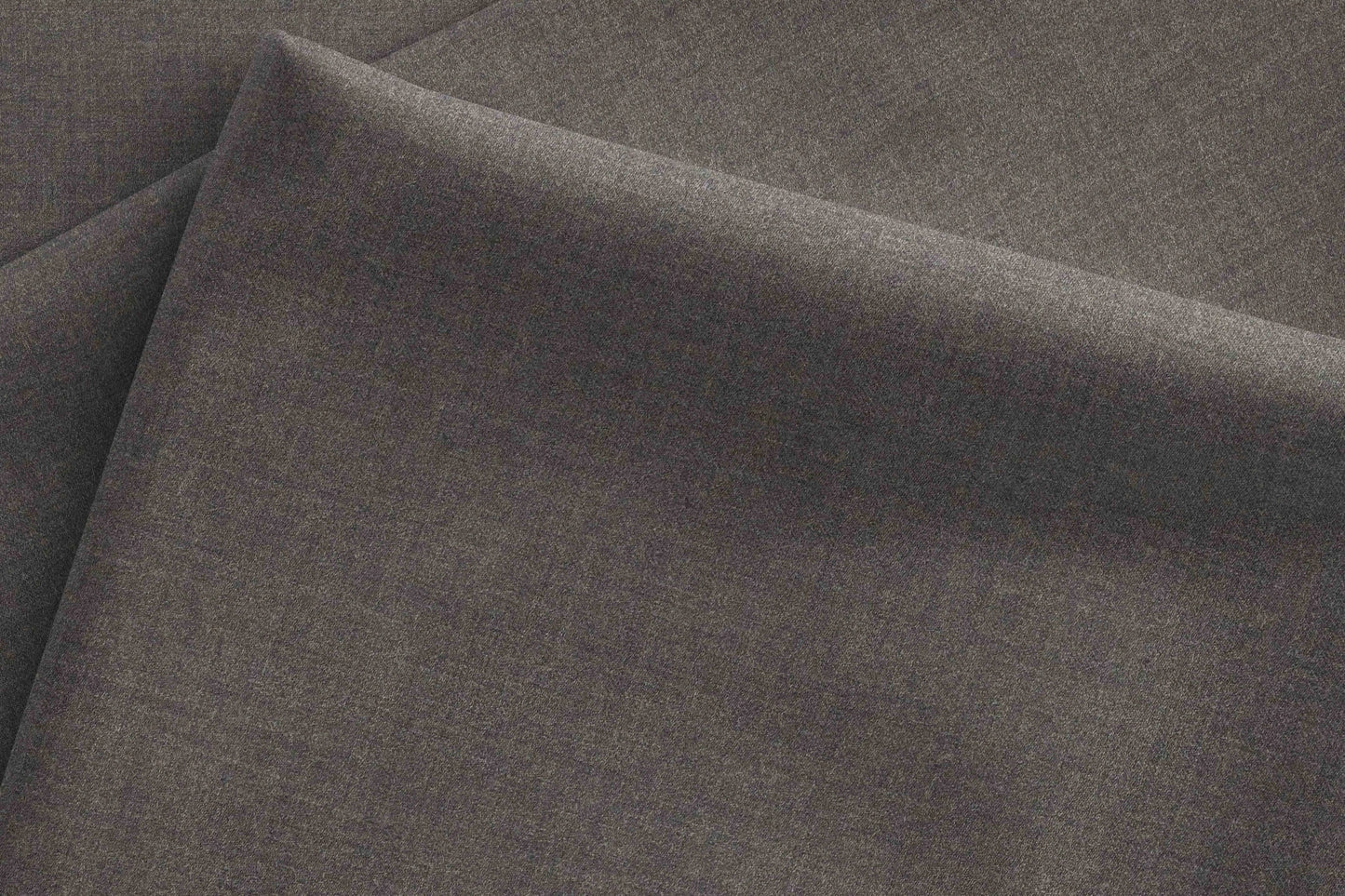 Super 130’s Wool-Rich Poly Wool Suiting – Adlantino Italy Tudor, Milled Plain Micro Structure (Charcoal Grey)