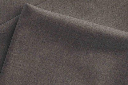 Super 130’s Wool-Rich Poly Wool Suiting – Adlantino Italy Tudor, Milled Plain Micro Structure (Charcoal Grey)
