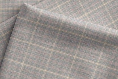 Soft Grey Melange Check Giza Rich Cotton Shirting Fabric by Raymond Melange Retro Adlin Collection