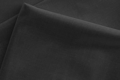 Super 130’s Extrafine Merino Wool Plain Suiting by Adlantino Turkey — Graphite Black Poly Wool for Modern Men’s Jodhpuris, Koti, Jackets, Suits & Pants