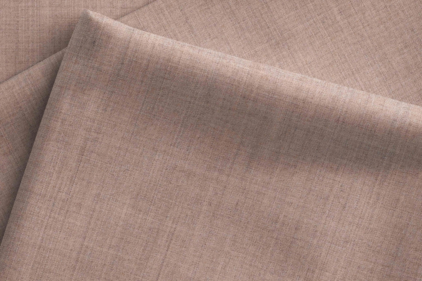 Sand Beige Poly Wool Super 130’s Wool Rich Milled Suiting by Adlantino Italy