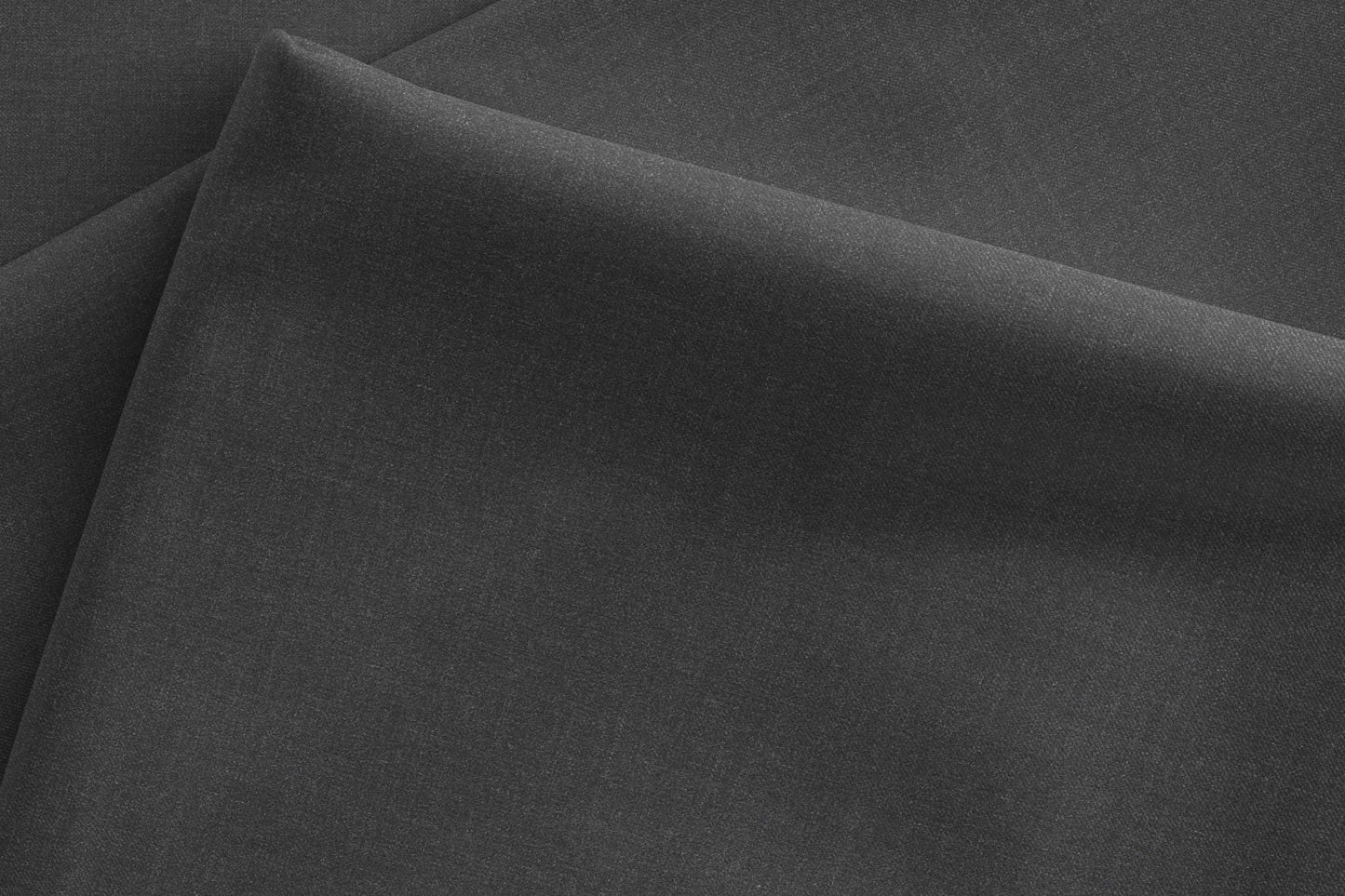 Charcoal Grey Super 90’s Extrafine Merino Poly Wool Suiting Fabric for Modern Menswear