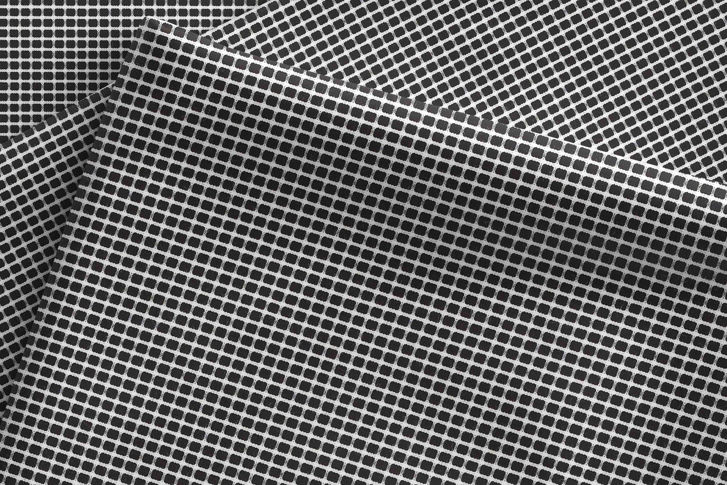 Black & White Micro-Check Giza Cotton Shirting Fabric