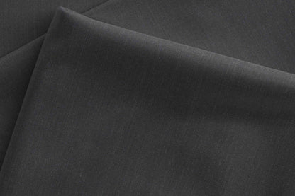 Smooth Charcoal Super 90’s Poly-Wool Blended Suiting Fabric for Modern Menswear