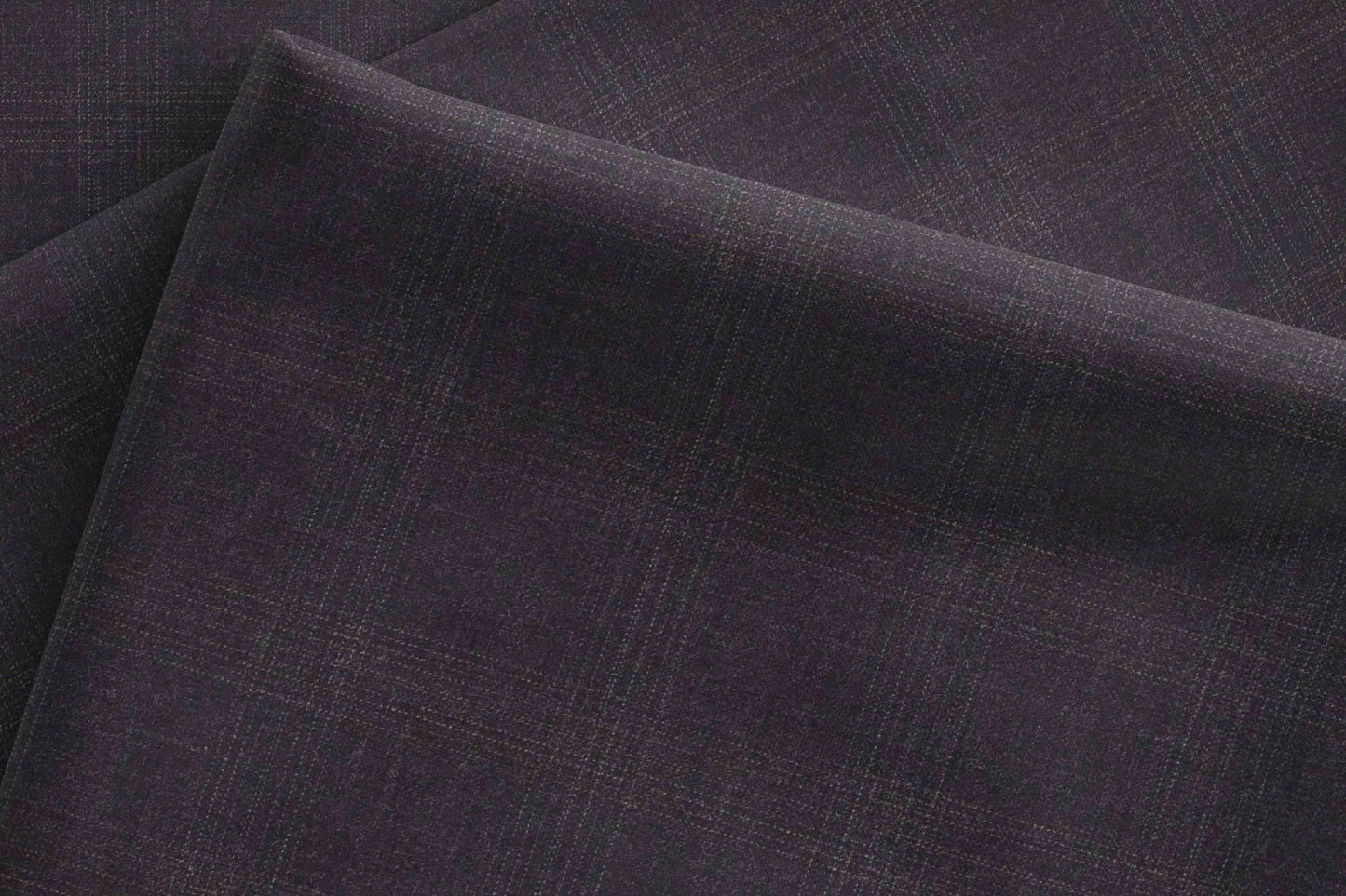 Adlantino Super 130's Charcoal Micro-Check Poly-Wool Suiting