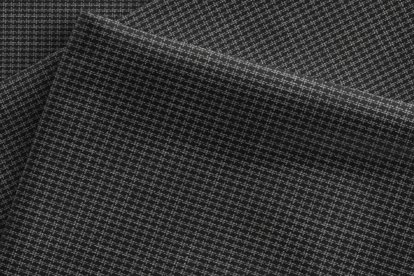 Super 90’s Adlantino Charcoal Micro-Check Poly Wool Suiting Fabric for Jodhpuris, Koti, Jackets, Suits & Pants