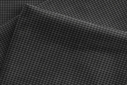 Super 90’s Adlantino Charcoal Micro-Check Poly Wool Suiting Fabric for Jodhpuris, Koti, Jackets, Suits & Pants