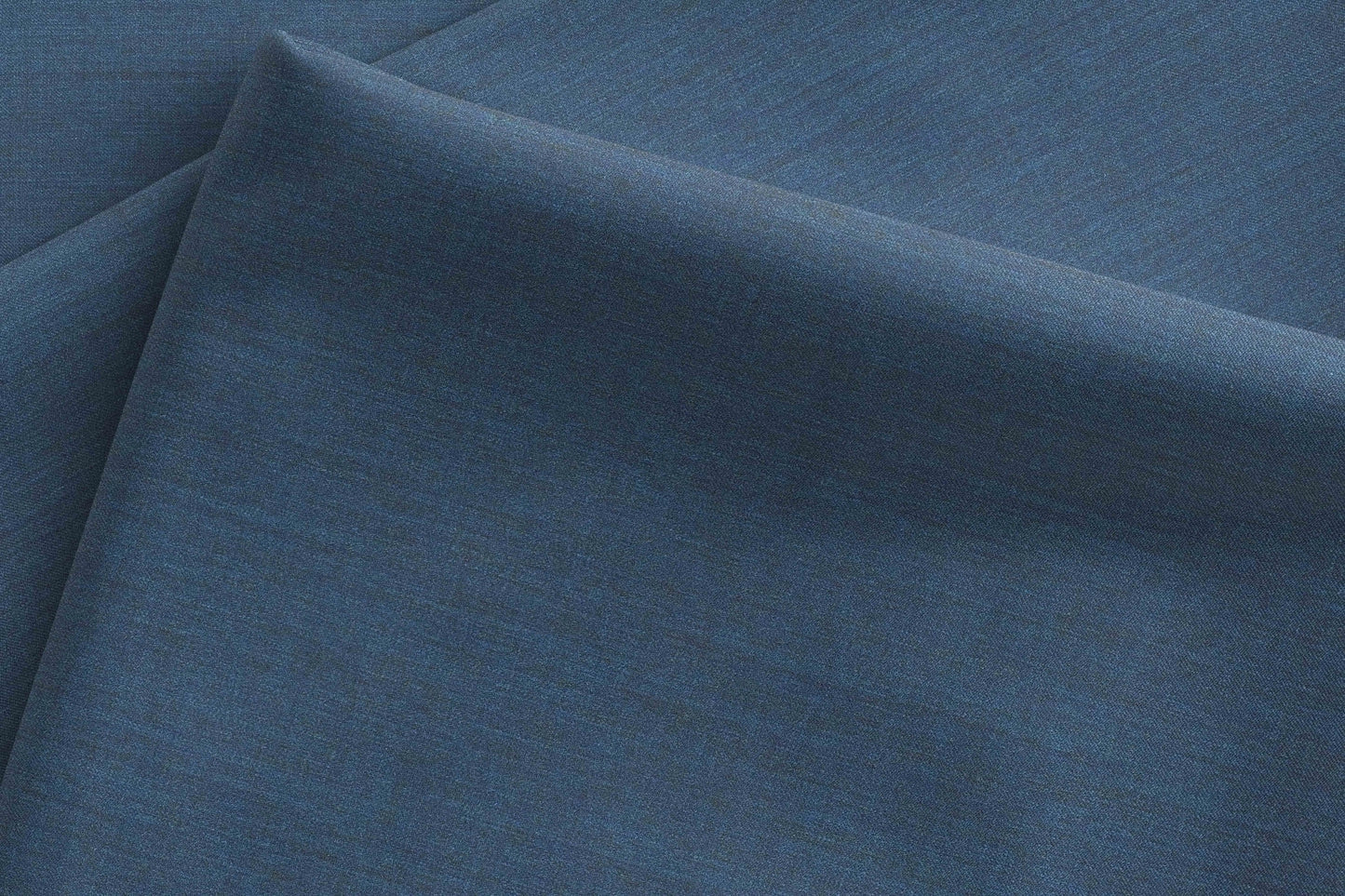 Adlantino Super 90’s Extrafine Merino Poly Wool Steel Blue Plain Micro Suiting Fabric for Jodhpuris, Jackets, Suits & Trousers