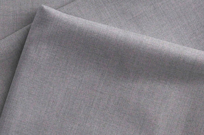 Classic Light Grey Extrafine Merino Poly-Wool Suiting Fabric