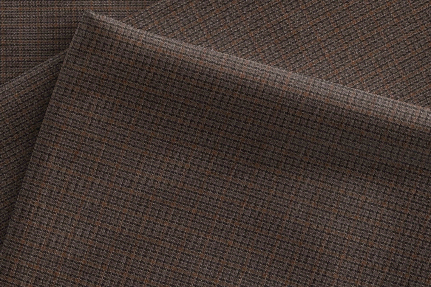 Super 90’s Adlantino Chocolate Micro-Check Poly Wool Suiting Fabric for Jodhpuris, Koti, Jackets, Suits & Pants.