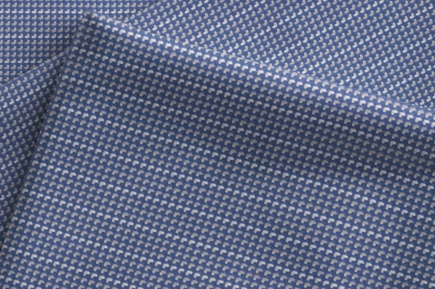 Tessitura Monti India 100% Superfine Giza Cotton – Charcoal Blue Dobby Micro Dots