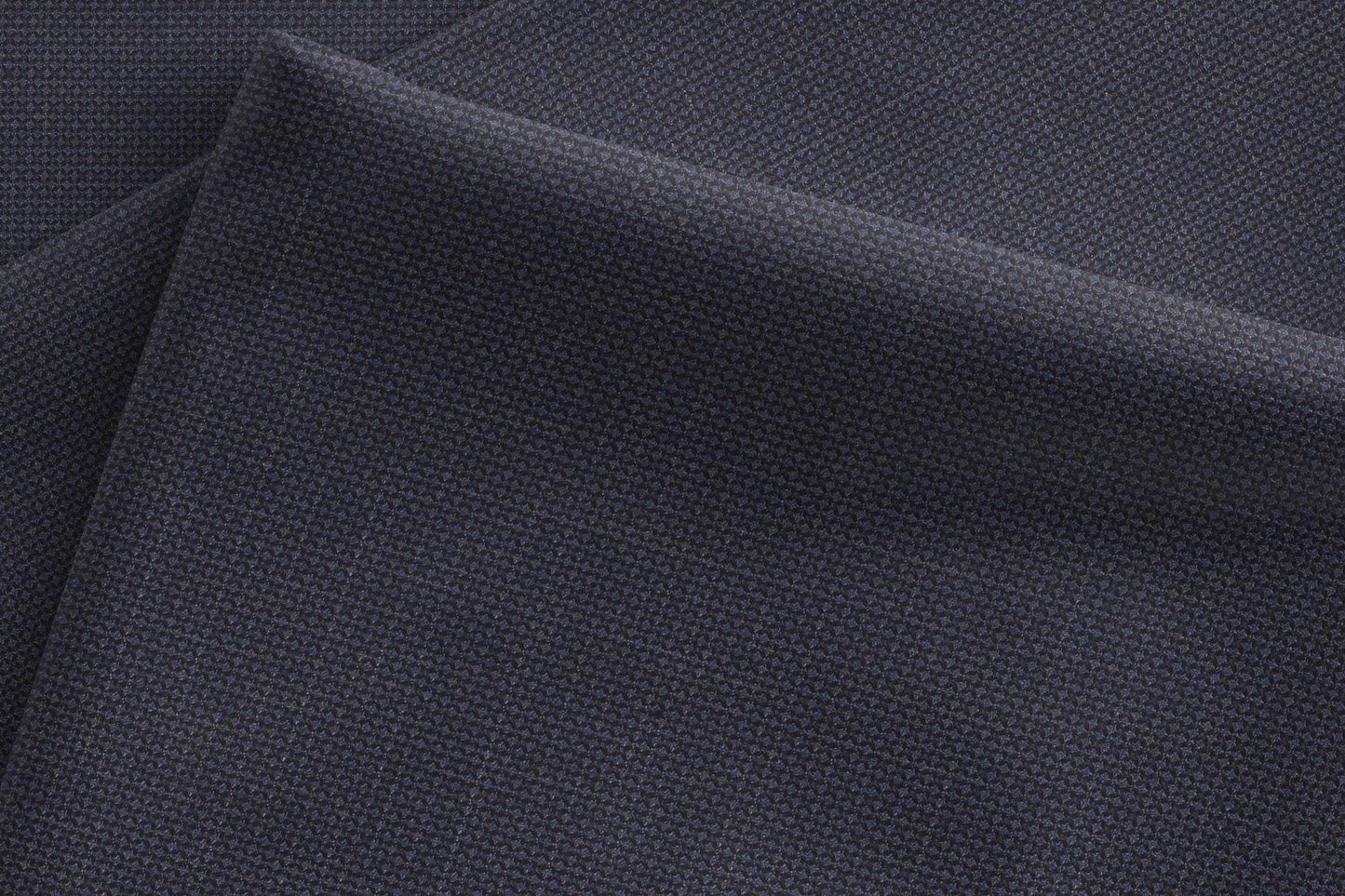 Super 90’s Extrafine Merino Wool Blended Suiting Fabric, Deep Navy Basket Weave, Crafted by Adlantino England