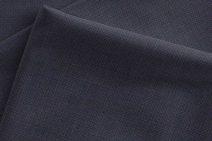 Super 90’s Extrafine Merino Wool Blended Suiting Fabric, Deep Navy Basket Weave, Crafted by Adlantino England