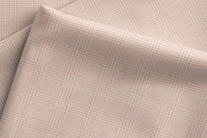 Poly Wool Glen Plaid Fabric – 55% Extrafine Polyester & 45% Merino Wool, Beige, Exclusive