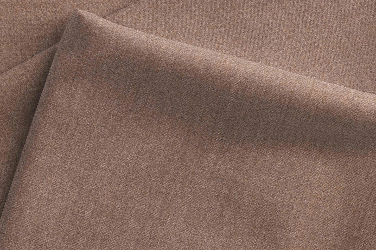 Modern Taupe Brown Extrafine Merino Poly-Wool Suiting Fabric