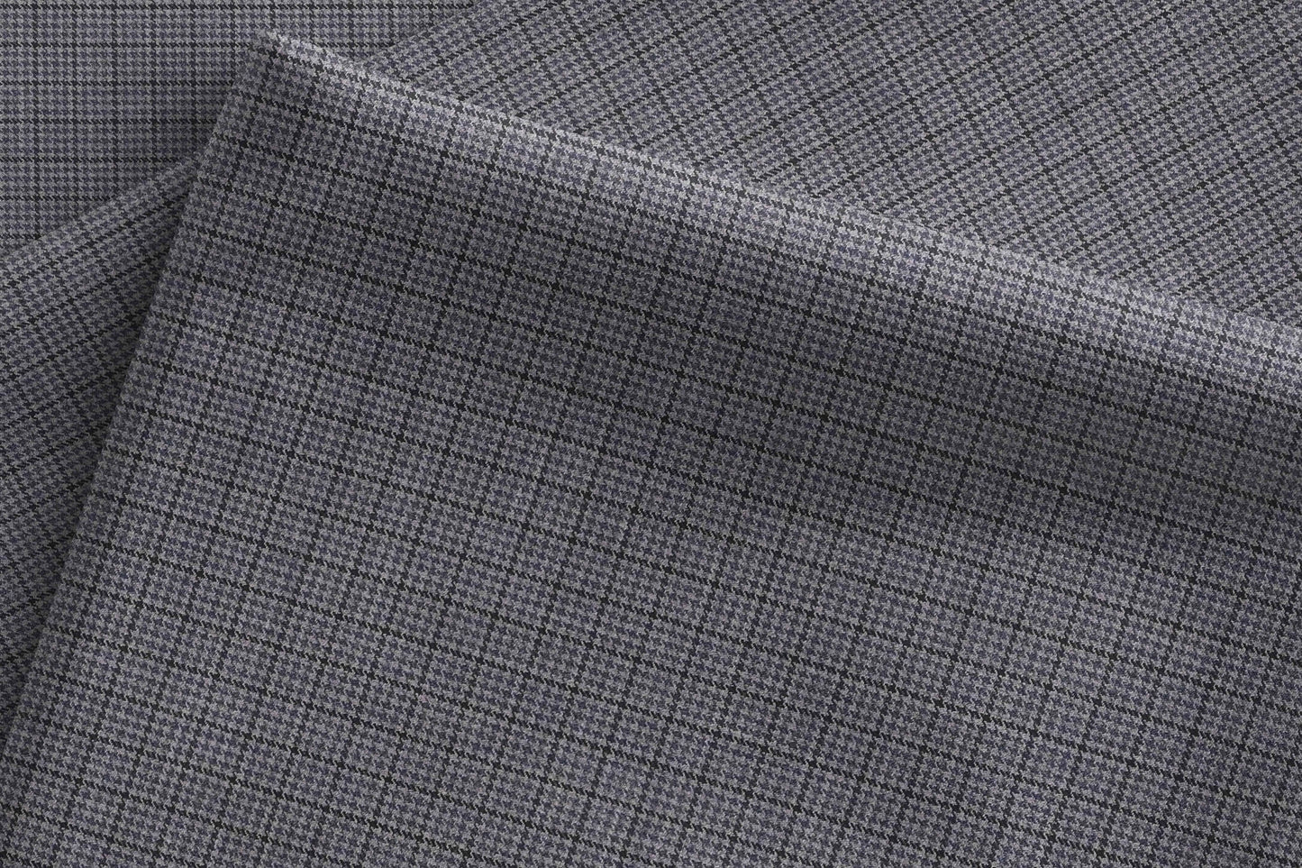 Celebs Poly-Wool Blend: 55% Extrafine Polyester, 45% Merino Wool in Graphite Grey Micro Checks Weave for Modern Menswear