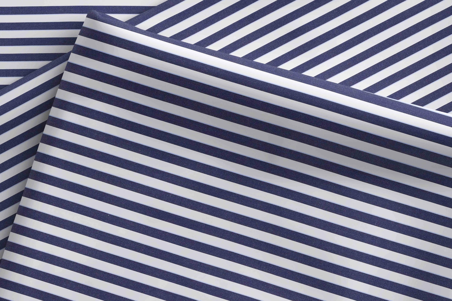 Super Ply 120’s Tessitura Monti India 100% Superfine Giza Cotton – Navy White Horizontal Stripe