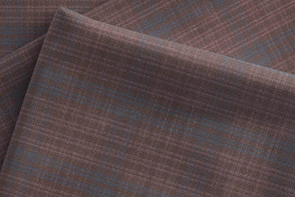 Wine Check Poly Wool Super 90’s Extrafine Merino Wool Blended Suiting