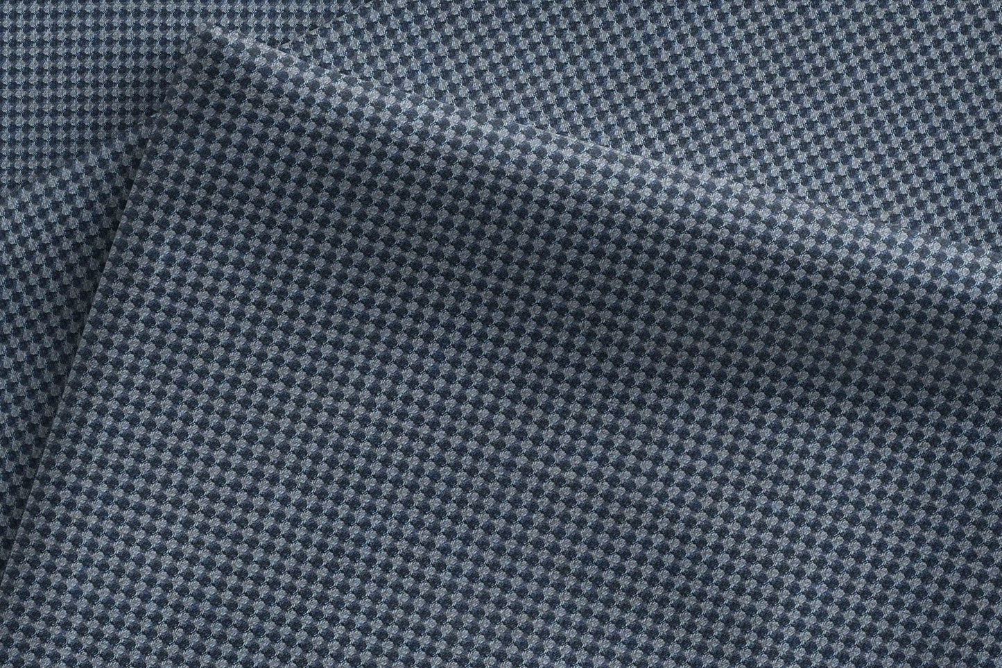 Super 90’s Extrafine Merino Wool Poly-Wool Micro Checks Suiting – Blue Adlantino England Collection