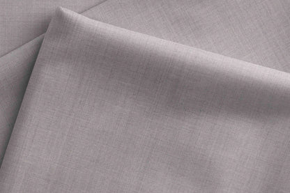 Light Grey Super 90’s Extrafine Merino Poly Wool Suiting Fabric for Modern Menswear