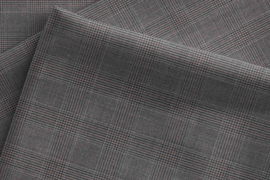 Chic Fine Merino Wool Polyester Blend Prince of Wales Checks Suiting