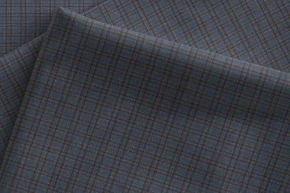 Tessitura Monti India 100% Superfine Giza Cotton – Navy Charcoal Micro Check