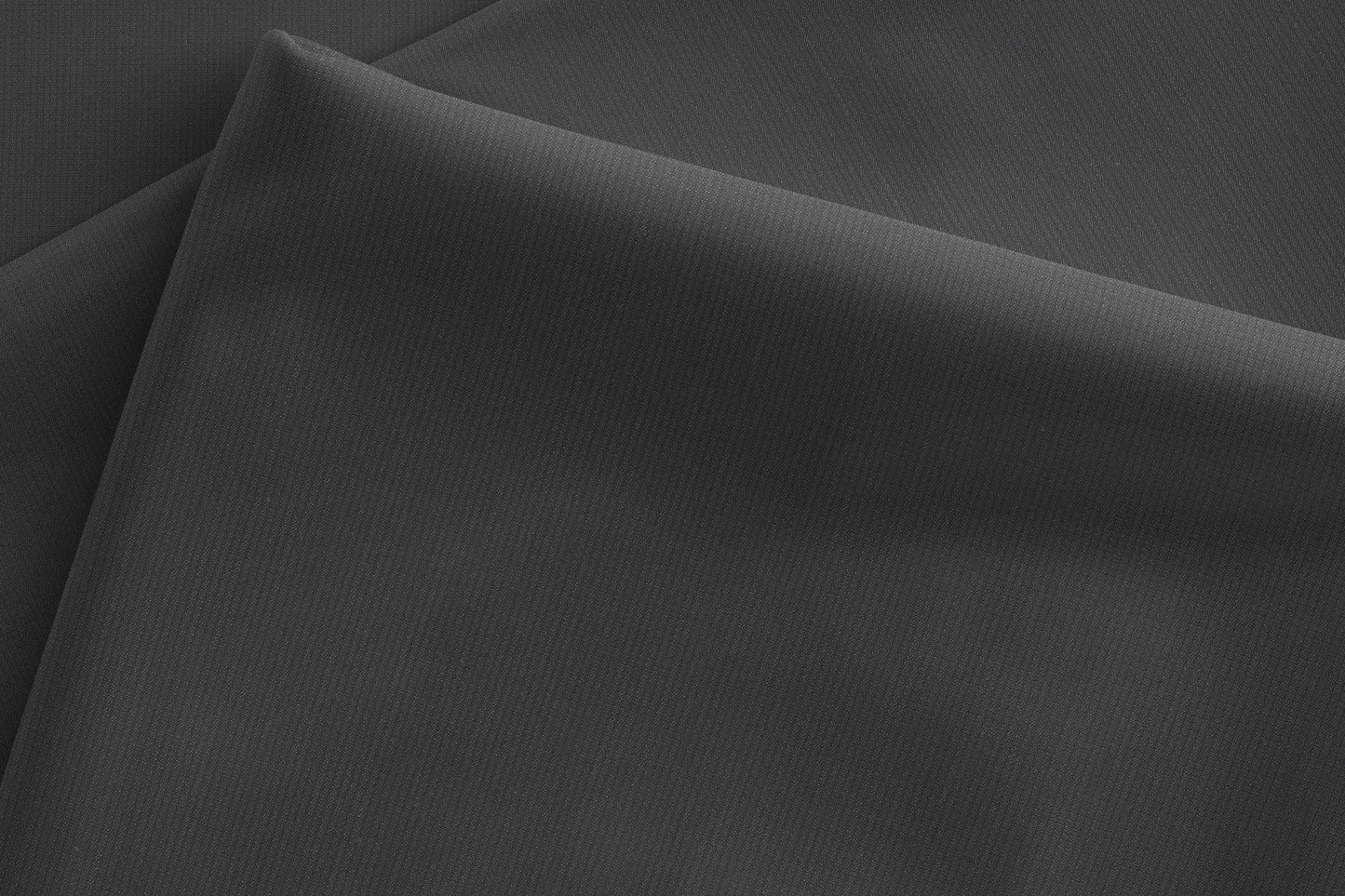 Charcoal Black Super 90’s Extrafine Merino Poly Wool Micro Checks Suiting Fabric for Modern Menswear