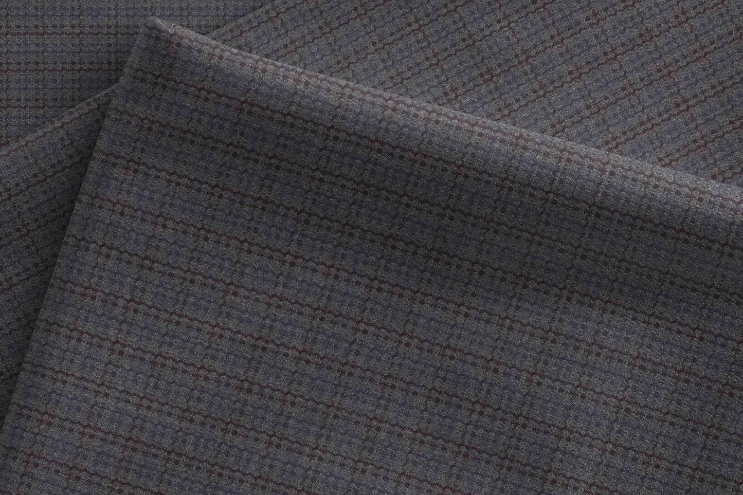 Super 90’s Extrafine Merino Wool Blended Suiting Fabric, Slate Grey and Charcoal Micro-Check, Crafted by Adlantino England