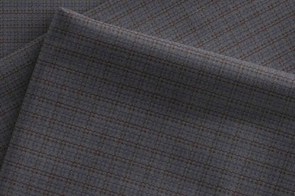 Super 90’s Extrafine Merino Wool Blended Suiting Fabric, Slate Grey and Charcoal Micro-Check, Crafted by Adlantino England