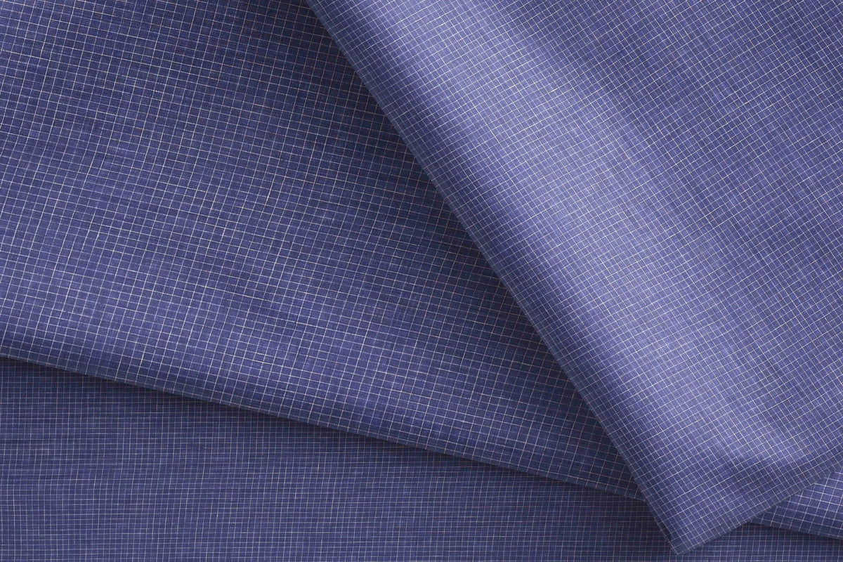 Window Pane Check Pattern Light Blue Premium 100% Pure European Linen – Royal Blue Windowpane Check Collect ...